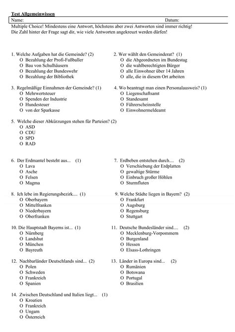 multiple choise test|multiple choice test allgemeinwissen.